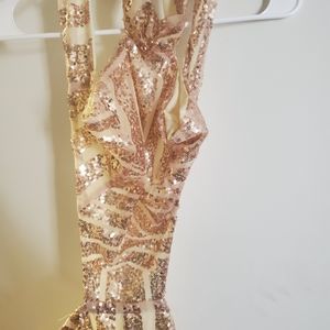 gold sequin pantsuit romper